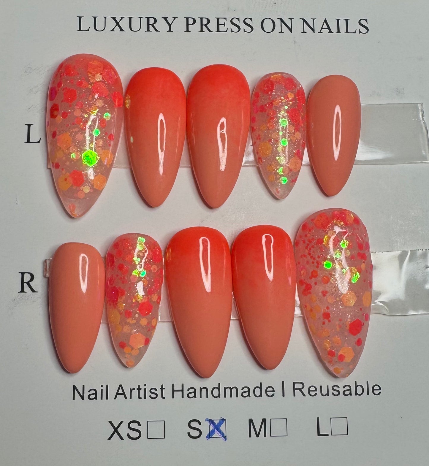 Coral Glitter Ombre