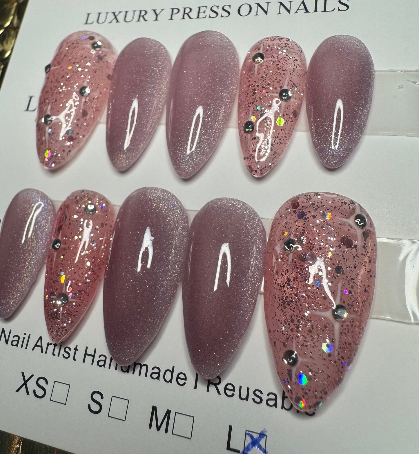 Pink Glitter Cateye