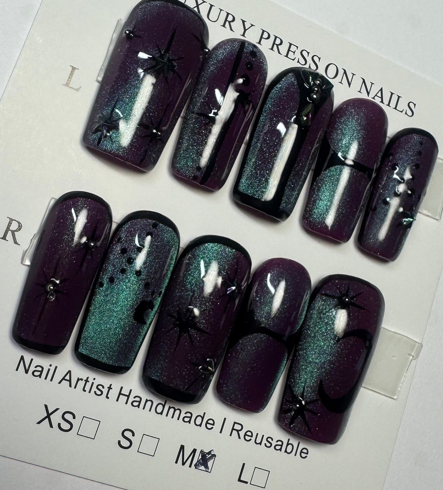 Purple Witchy Aurora with green Cat eye