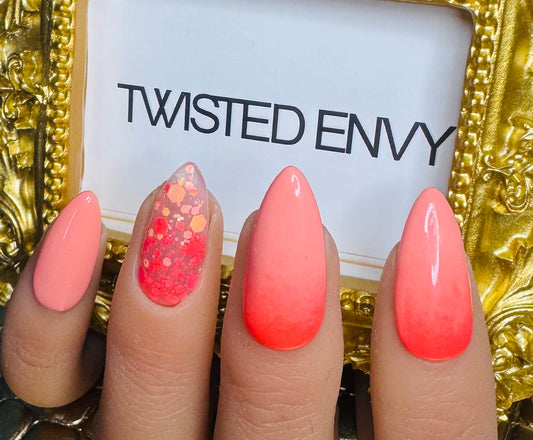 Coral Glitter Ombre