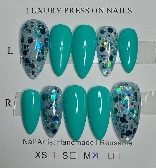 Turquoise Glitter Ombre